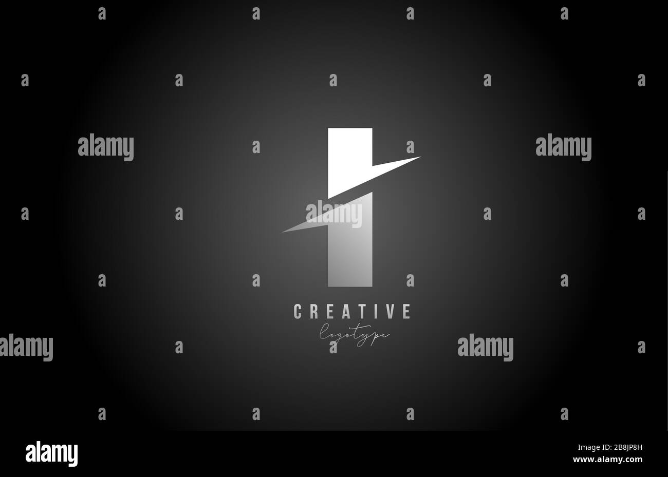 I letter logo alphabet icon design for company and business. Black and ...