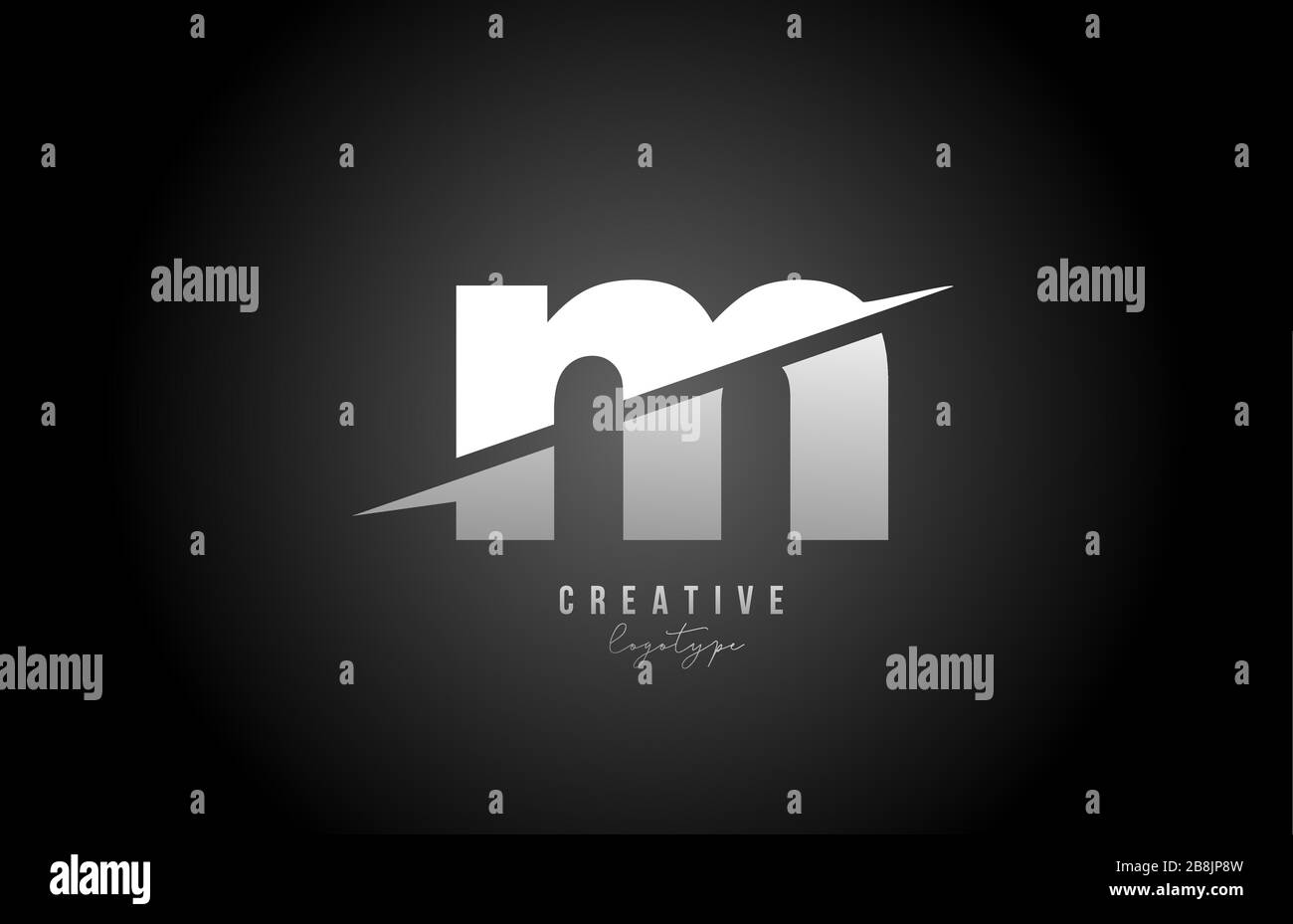 M letter logo alphabet icon design for company and business. Black and ...