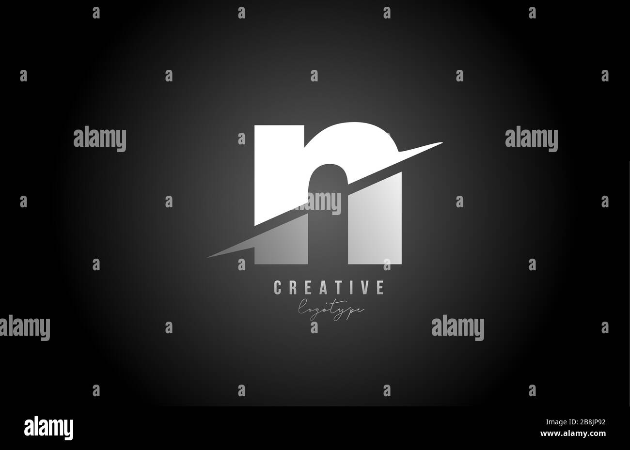 N letter logo alphabet icon design for company and business. Black and ...