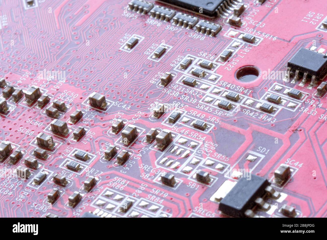 Microchip of the electronic control unit. Cpu chipset on printed
