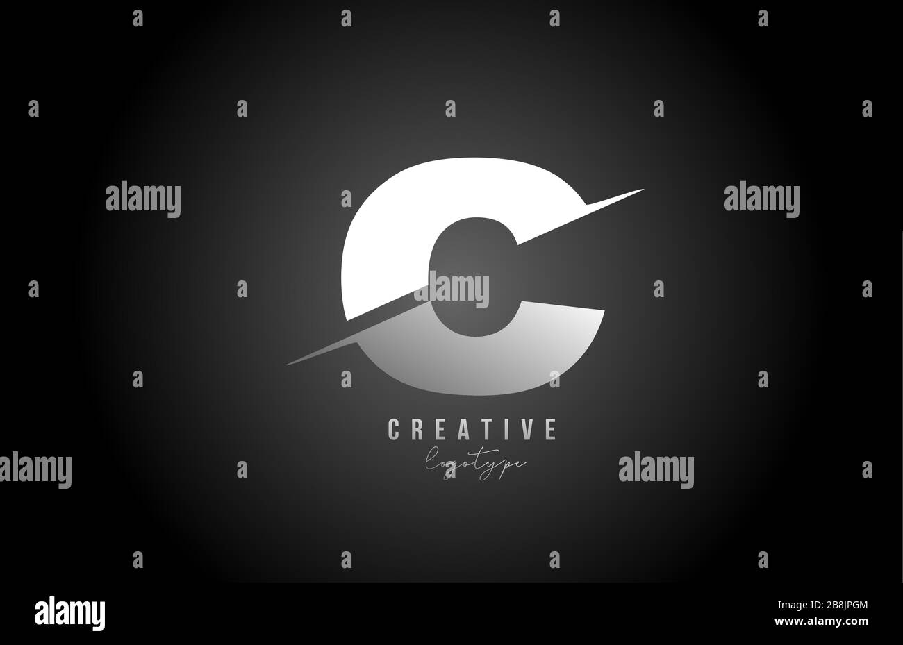 C letter logo alphabet icon design for company and business. Black and ...