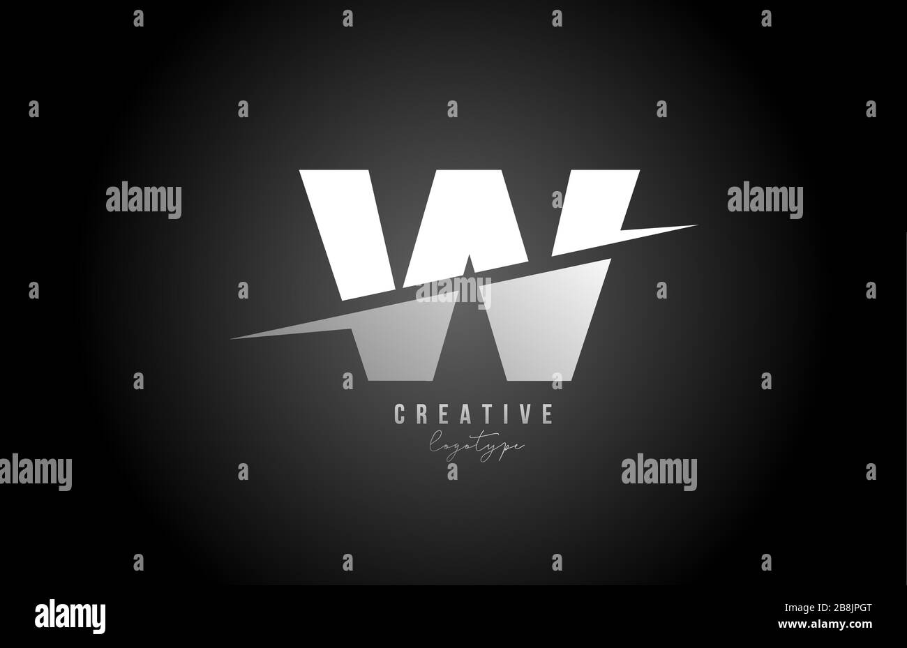 W letter logo alphabet icon design for company and business. Black and ...