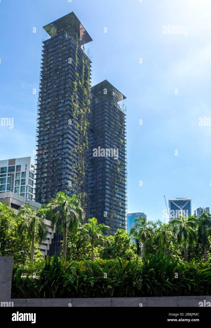 Le Nouvel KLCC luxury residential towers with vertical gardens Kuala Lumpur City Centre Malaysia Stock Photo