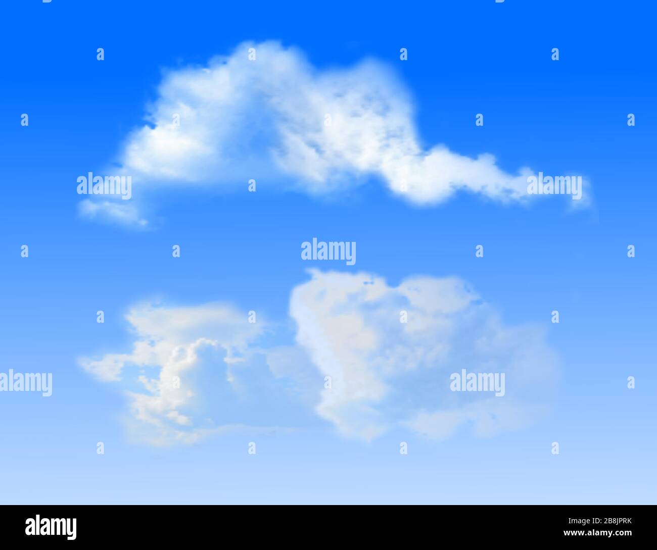 Clouds on blue sky background. Vector template for illustrations Stock Vector