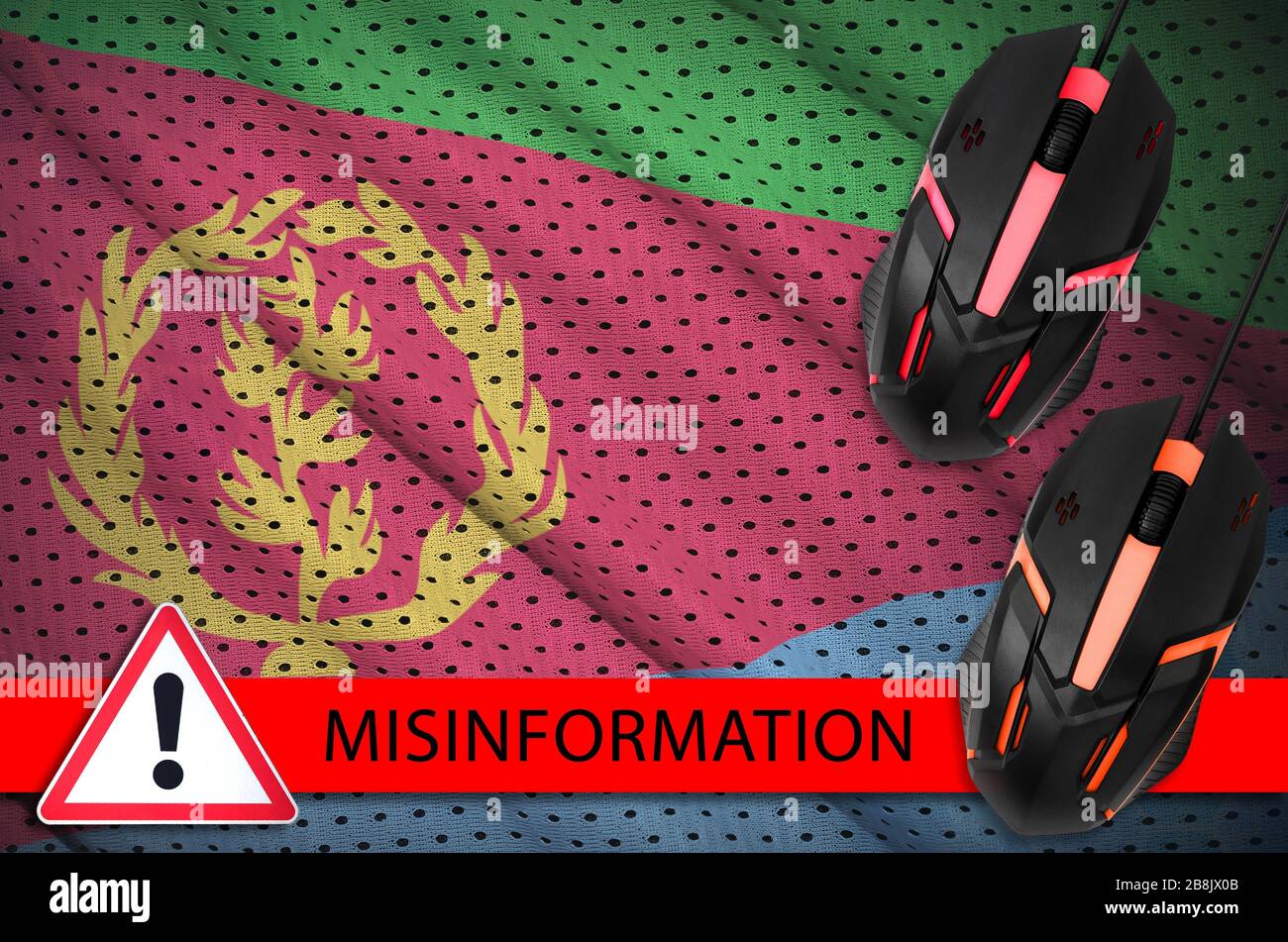 Eritrea flag and two computer mouses. Misinformation during Coronavirus ...