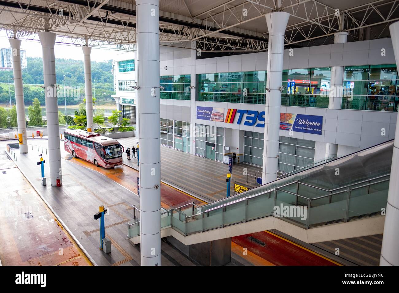KUALA LUMPUR, MALAYSIA: MARCH, 2020: Terminal Bersepadu Selatan or TBS Bus Station, a major bus transport hub linking Kuala Lumpur with national and i Stock Photo