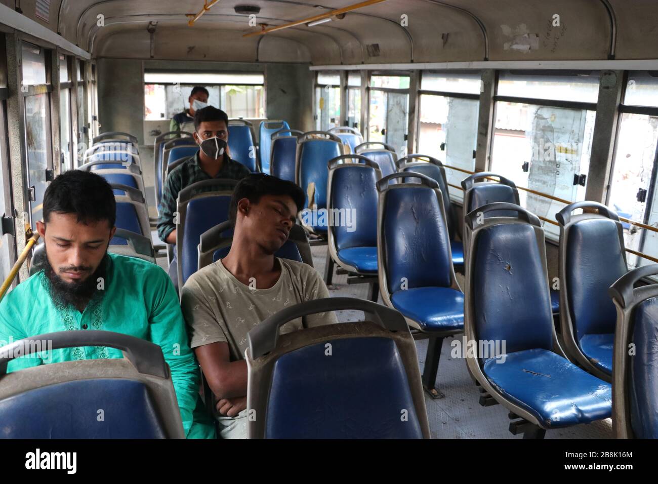 Last day of the weekend, There were very few peoples on the public transport for the coronavirus.© Nazmul Islam / Alamy Stock Photo Stock Photo