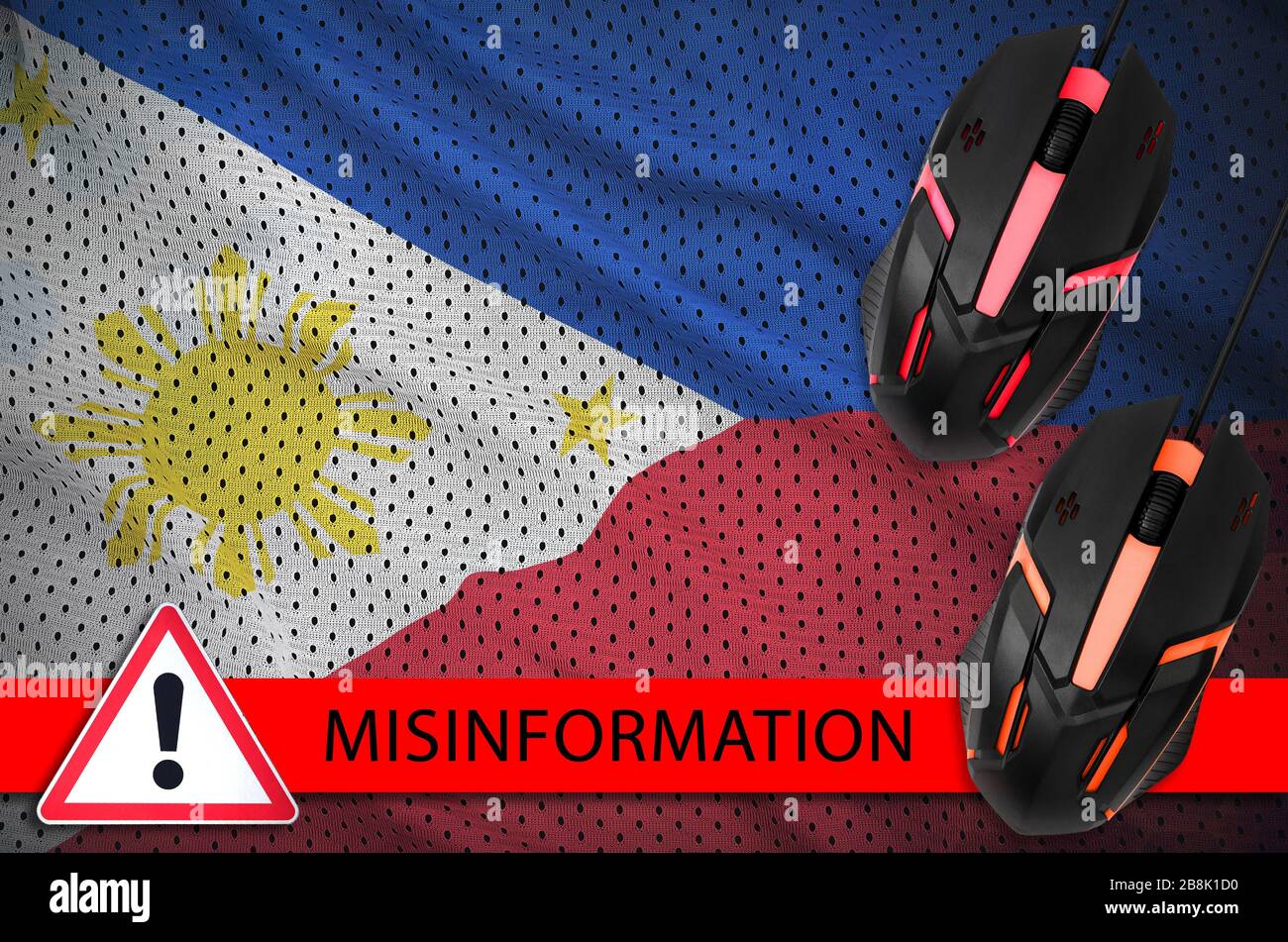 Philippines flag and two computer mouses. Misinformation during ...