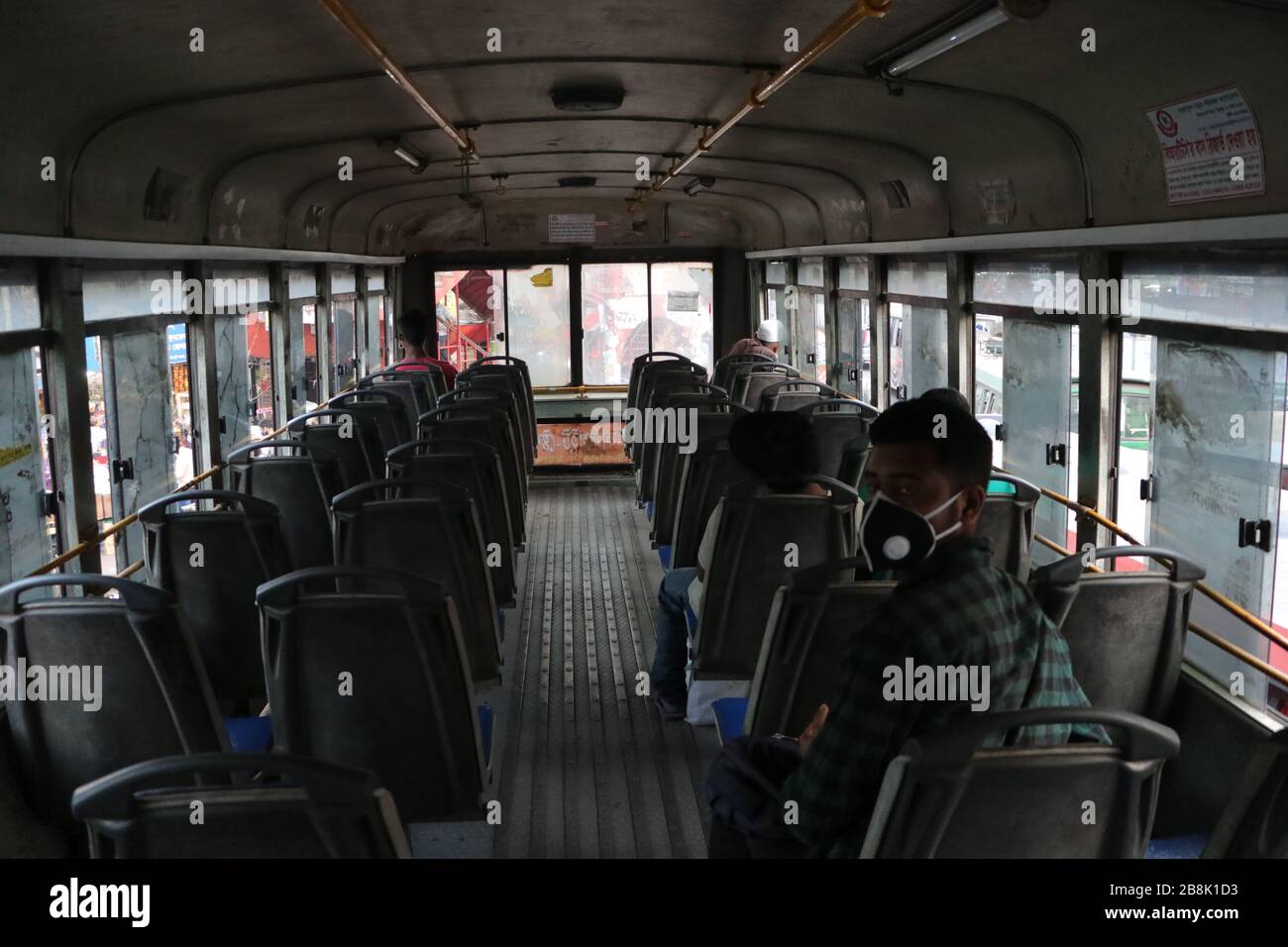 Last day of the weekend, There were very few peoples on the public transport for the coronavirus.© Nazmul Islam / Alamy Stock Photo Stock Photo