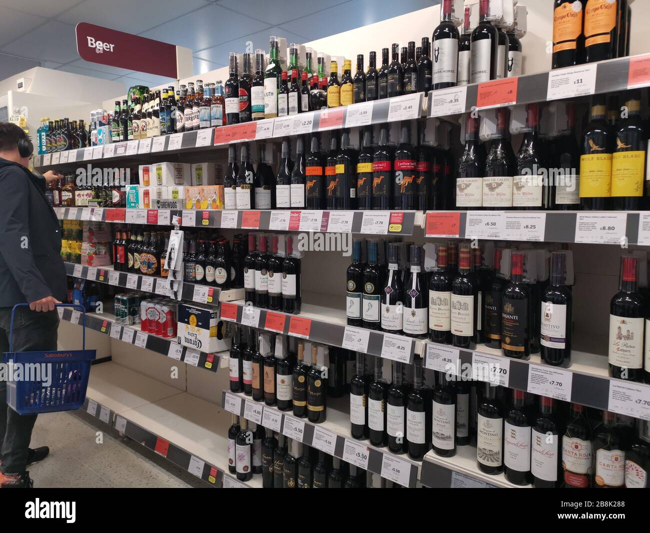 Well staked shelves in a Sainsbury's Local on York Way, Camden, north LOndon after Helen Dickinson, chief executive of the British Retail Consortium, said on Saturday that there was 'plenty of food' in the supply chain. Stock Photo