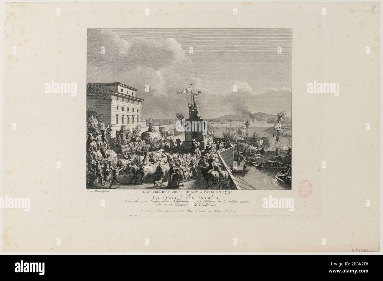 The first days of May in Paris in 1791 / or / Freedom Input / Enacted by the National Assembly on February 19 of the same year. / View of the bariere d (TI) Stock Photo