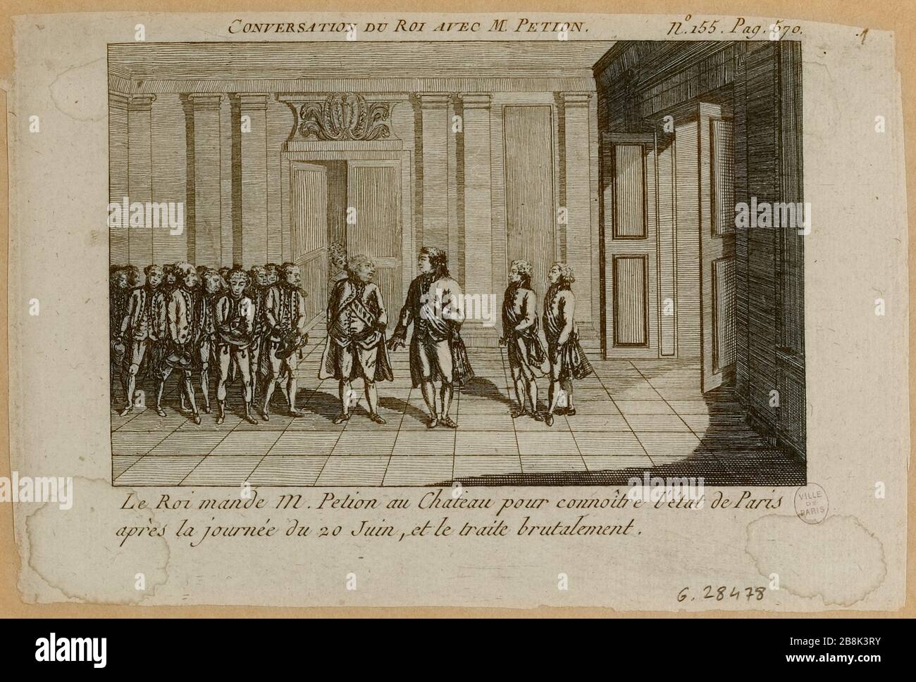 French Revolution, Louis XVI summoned Petion, mayor of Paris, the Tuileries, after the day of 20 June 1792. 1st district. N ° 155, p.570, 23-30 June 1792, the Paris Revolutions Prud'homme (dummy title) Stock Photo