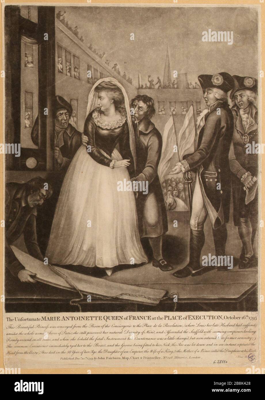 The Unfortunate Marie Antoinette Queen of France at the Place of Execution, October 16th 1793.(TI) Stock Photo