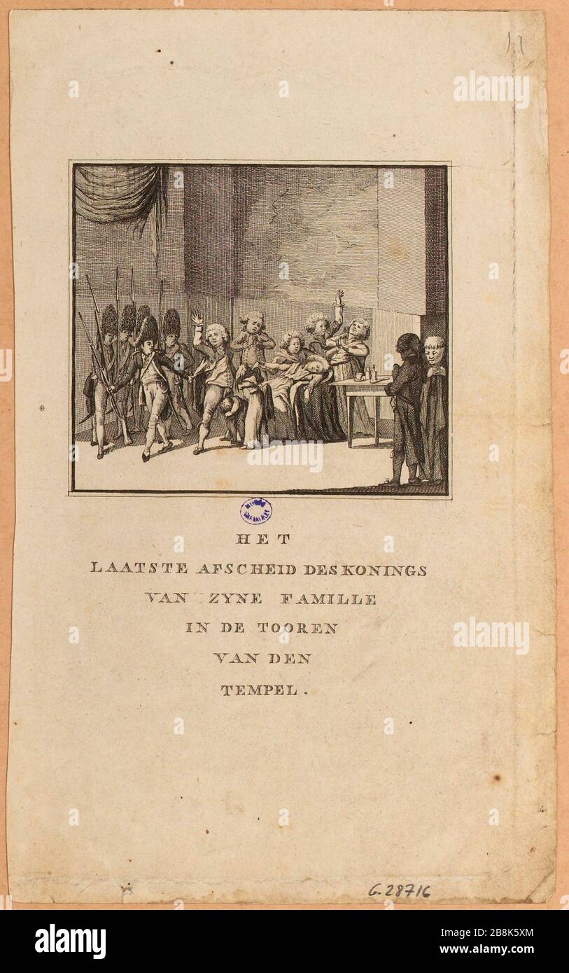 French Revolution Louis XVI's farewell to his family on January 20