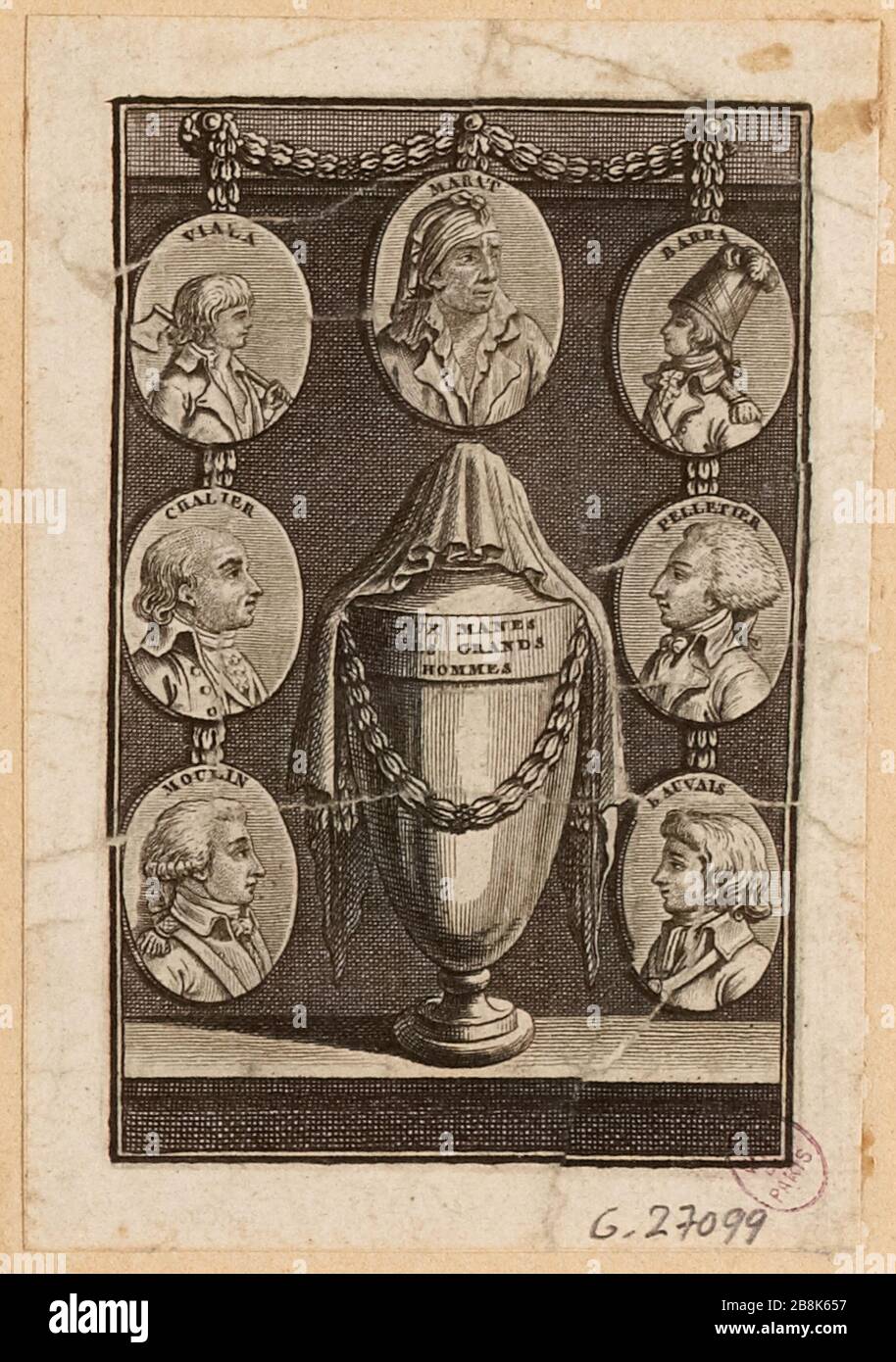To the manes of great men - Viala, Marat Barra Chalier Pelletier, Mill ...