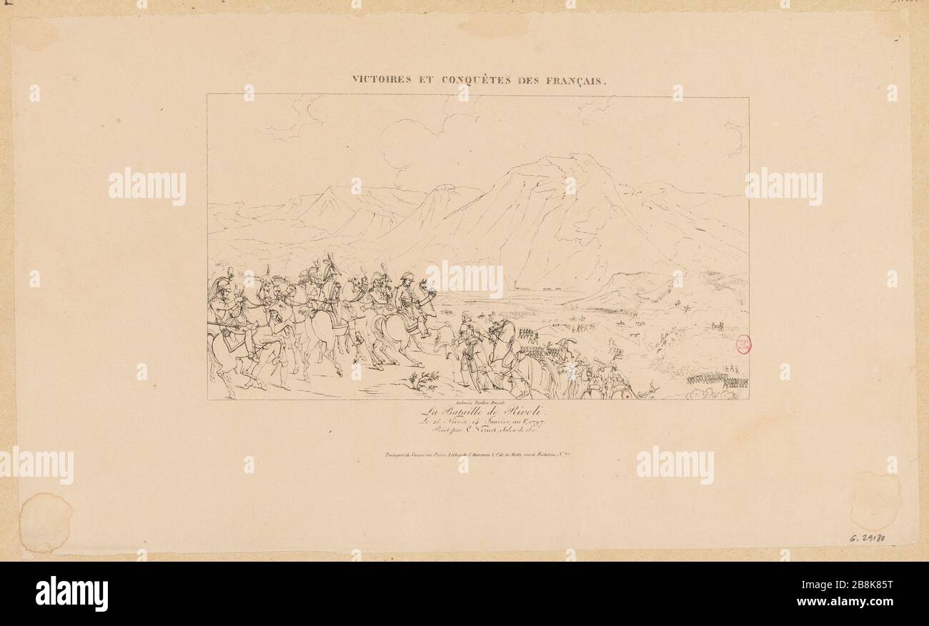 Victories and conquests of the French. / The Battle of Rivoli / 25 Nivose, January 14, Year V, 1797. (TI) Stock Photo