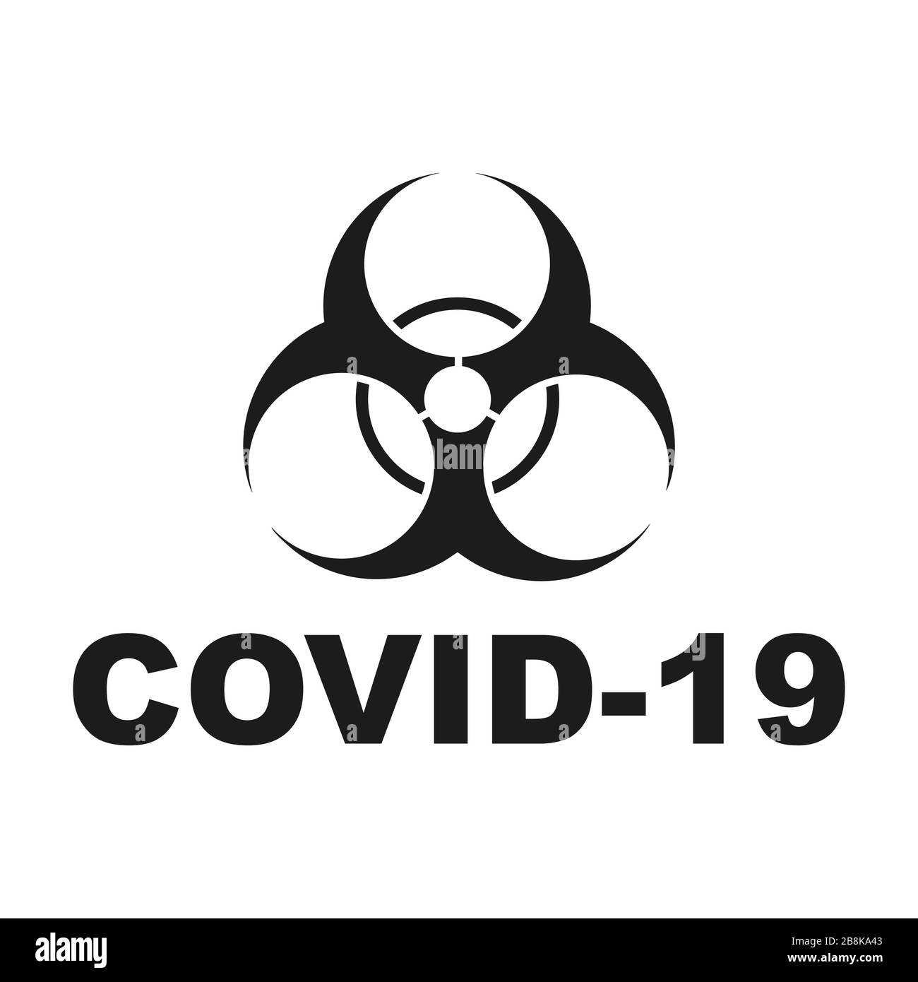 Biohazard coronavirus sign isolated. No covid-19 sign. Vector illustration. Biohazard flat icon Stock Vector