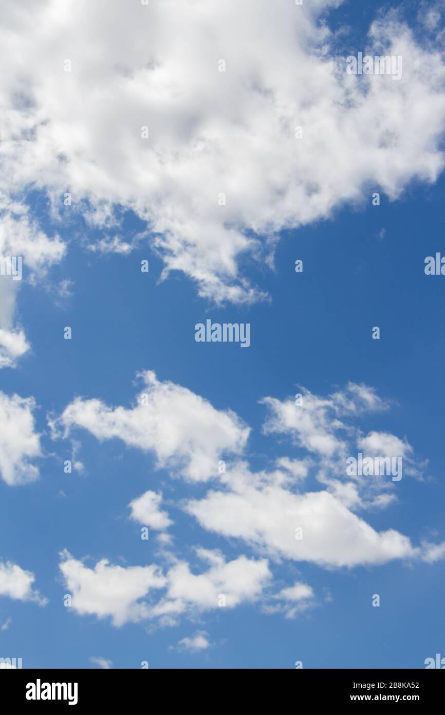 Blue sky with many clouds Stock Photo