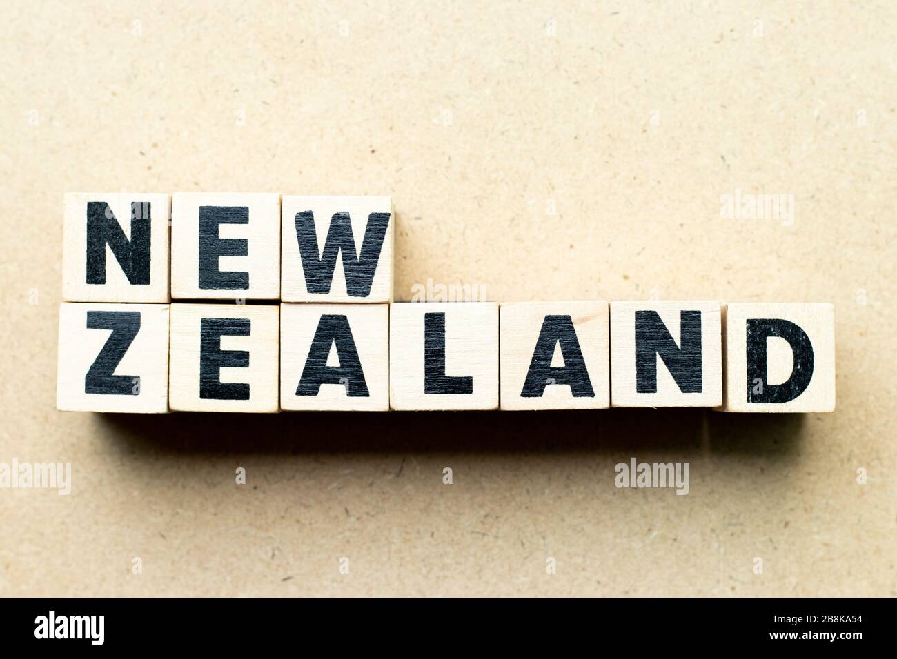 Letter block in word new zealand on wood background Stock Photo Alamy