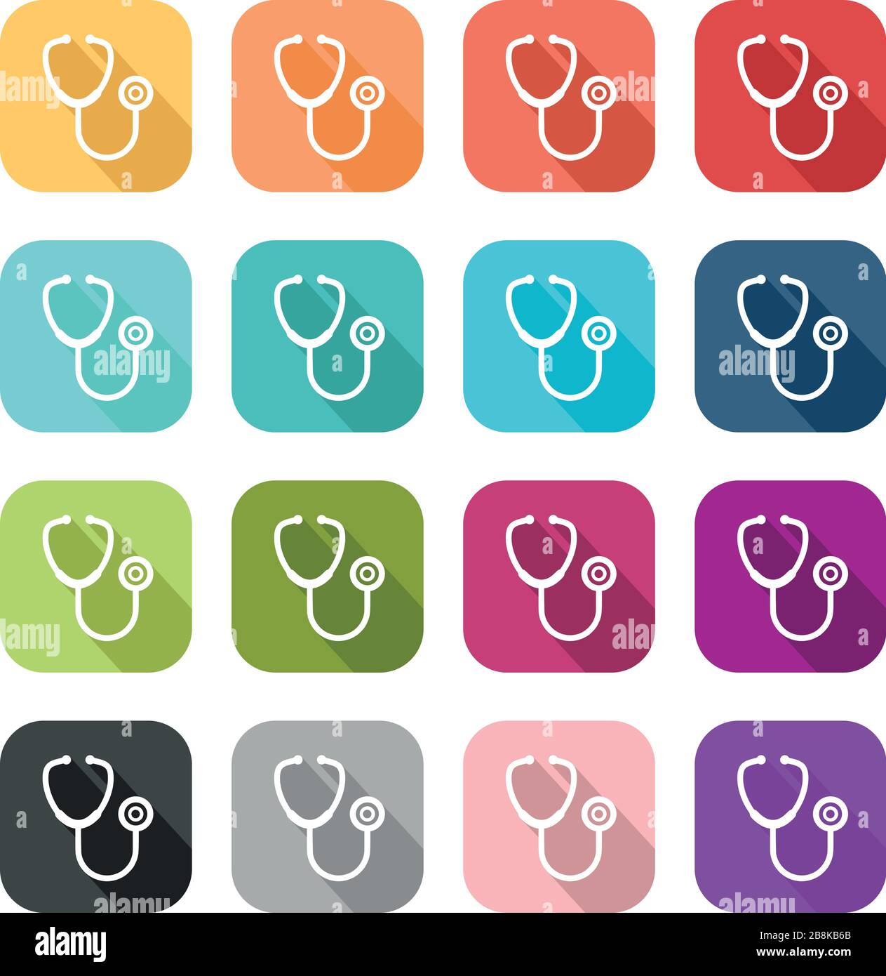 Colourful stethoscope icon in flat design style Stock Vector Image ...