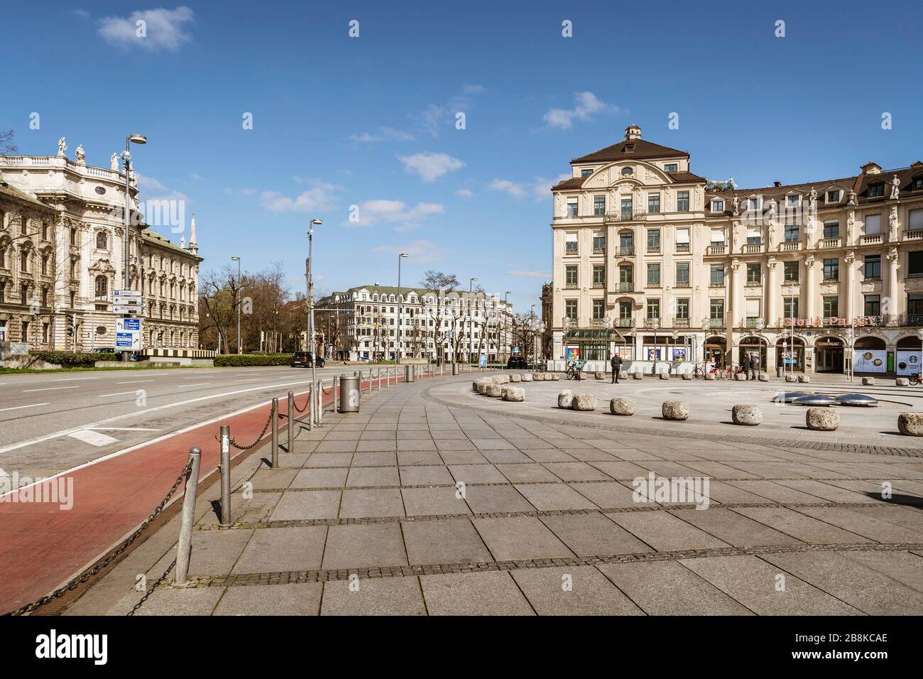 Bavaria-Munich-Germany, 22. März 2020: Empty streets at the Karlsplatz Stachus in Munich because of shutdown due to corona virus Stock Photo