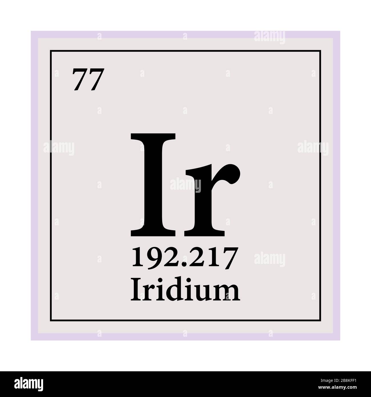 Iridium Periodic Table of the Elements Vector illustration eps 10 Stock Vector