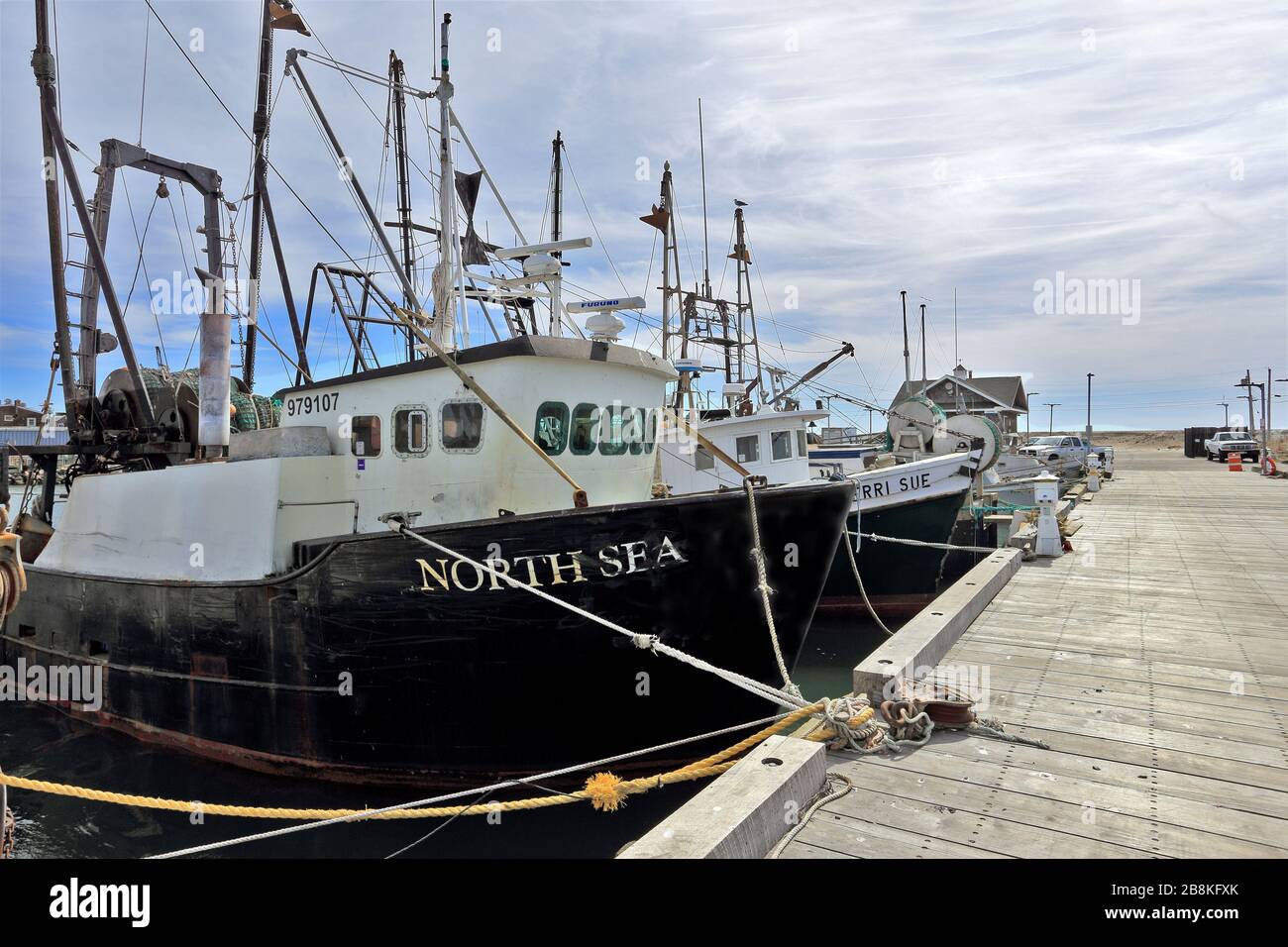 Shinnecock commercial fishing pier Long Island New York Stock Photo - Alamy