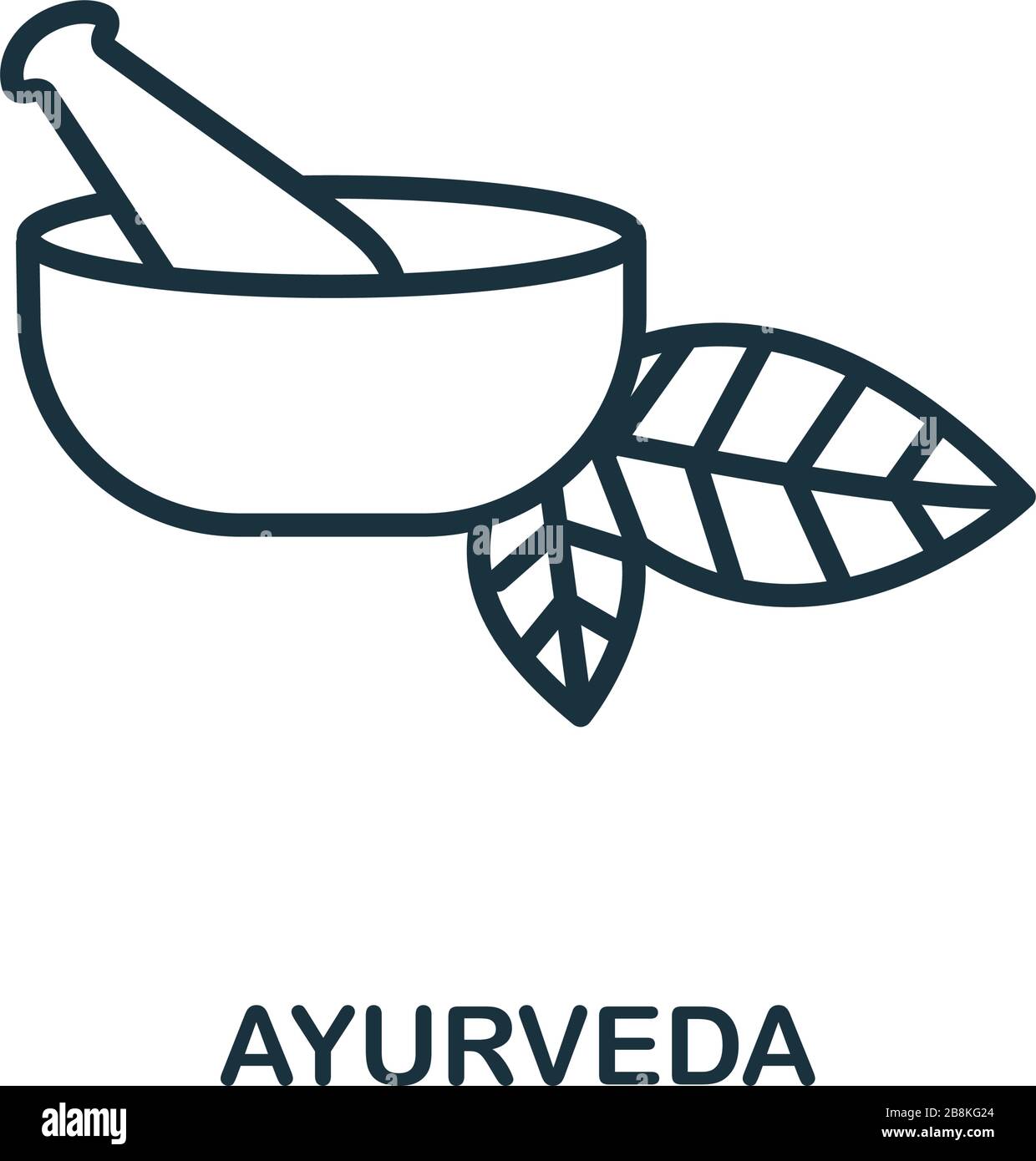 Ayurveda icon from alternative medicine collection. Simple line Ayurveda icon for templates, web design and infographics Stock Vector
