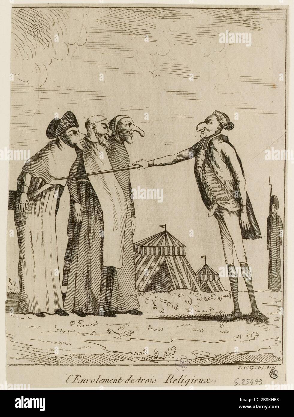 Enrollment of three religious. (TI) Stock Photo