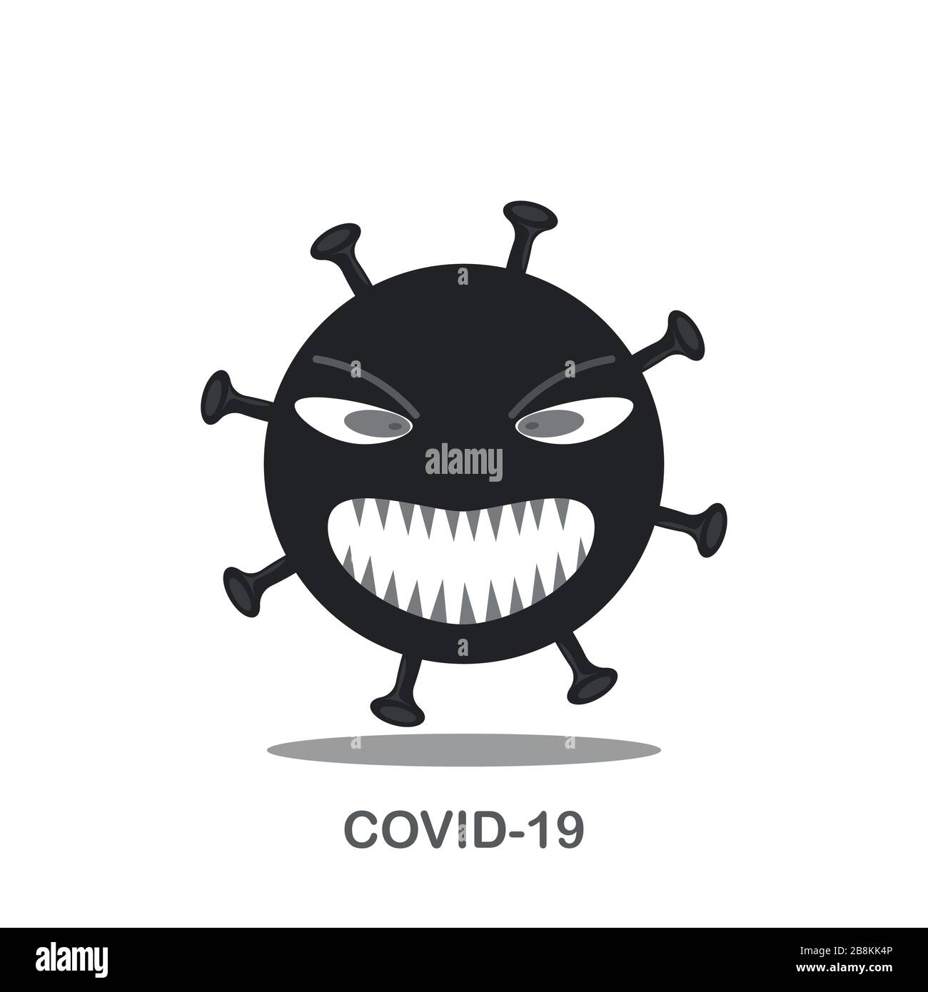 Bacteria with facial expressions. Novel Coronavirus (2019-nCoV). Virus Covid 19-NCP. Coronavirus nCoV denoted is single-stranded RNA virus Stock Vector