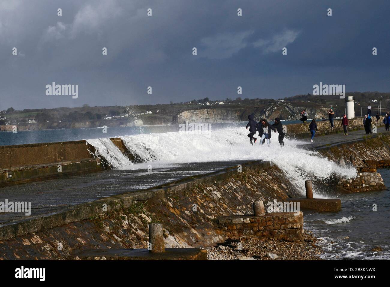 storm Camaret, Presqu'ile de Crozon Stock Photo