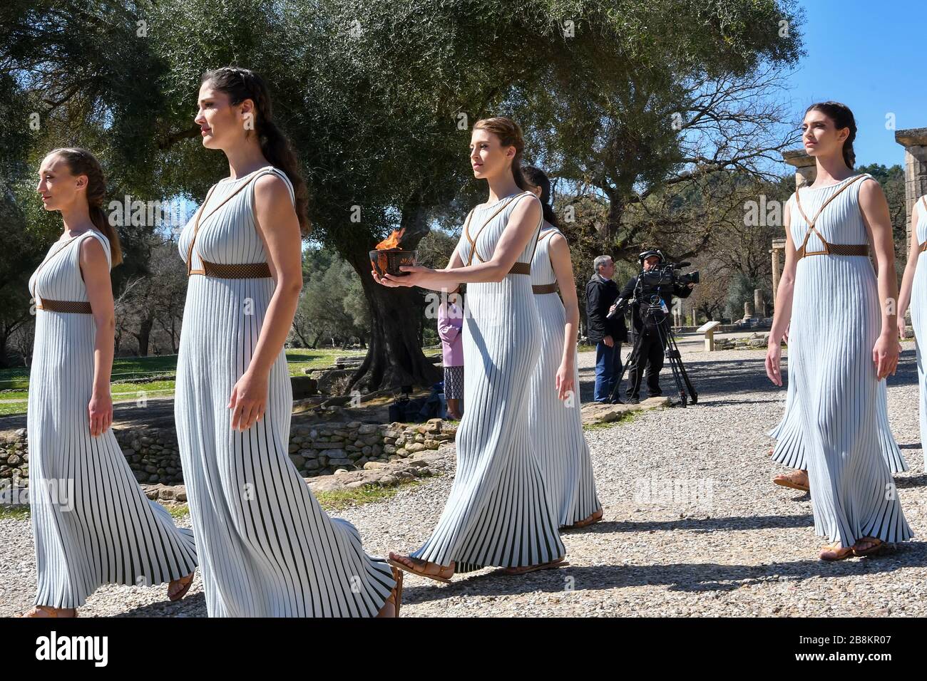 Olympia, Greece - March 12, 2020: Olympic Flame handover ceremony for ...