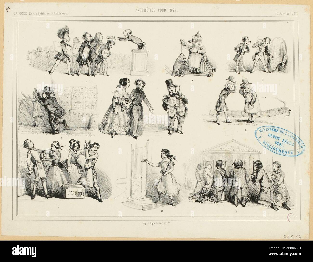 Fashion review Politics and Littéraire.Prophéties for 1874 (TI) Stock Photo