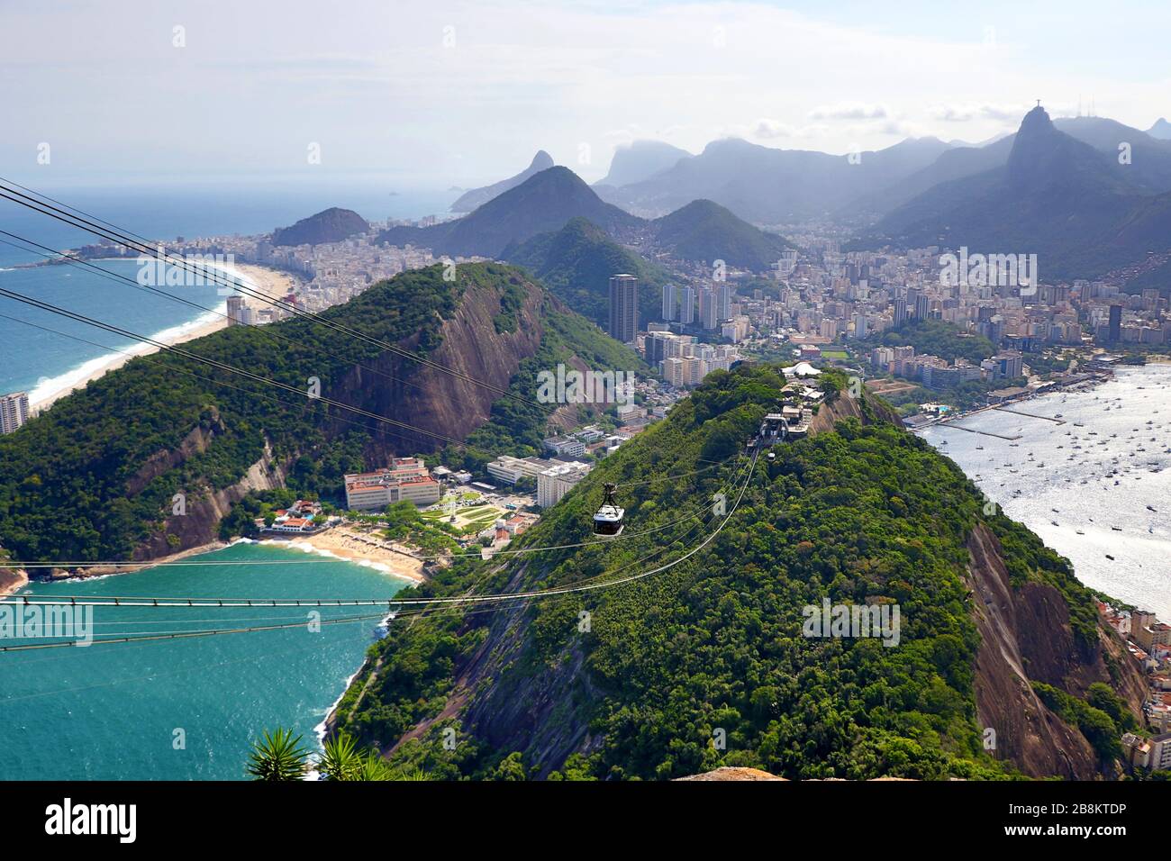 aerial view of the Copacabana and Corcovado - Rio de Janeiro Brazil Stock Photo