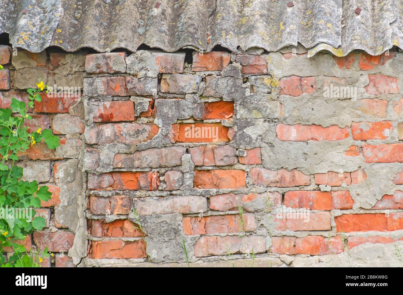 Old red brick wall texture. Red brick wall texture grunge background Stock Photo