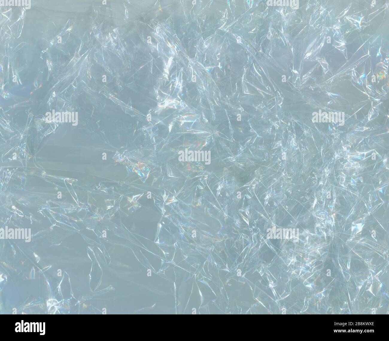 Crumpled cellophane transparent. rumpled polyethylene trash bag's ...