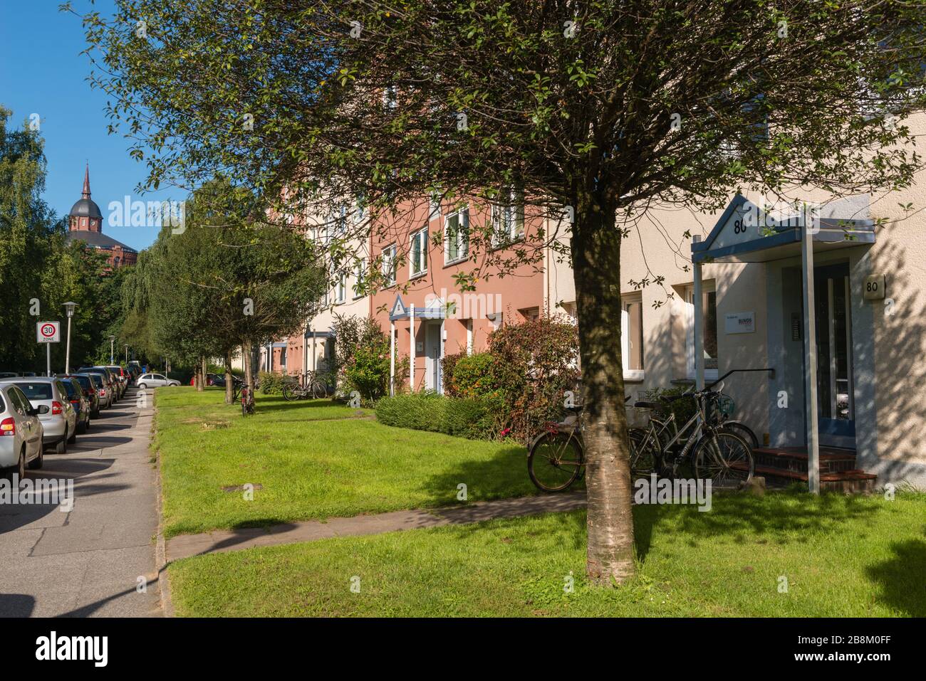Residential Quarter in Kiel, capital city of Schleswig-Holstein, North Germany, Central Europe Stock Photo