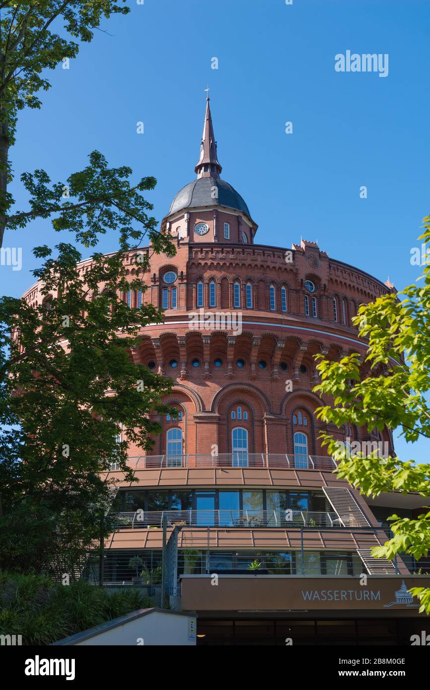 Former water tower, now residential building, Kiel, capital city of Schleswig-Holstein, North Germany, Central Europe Stock Photo