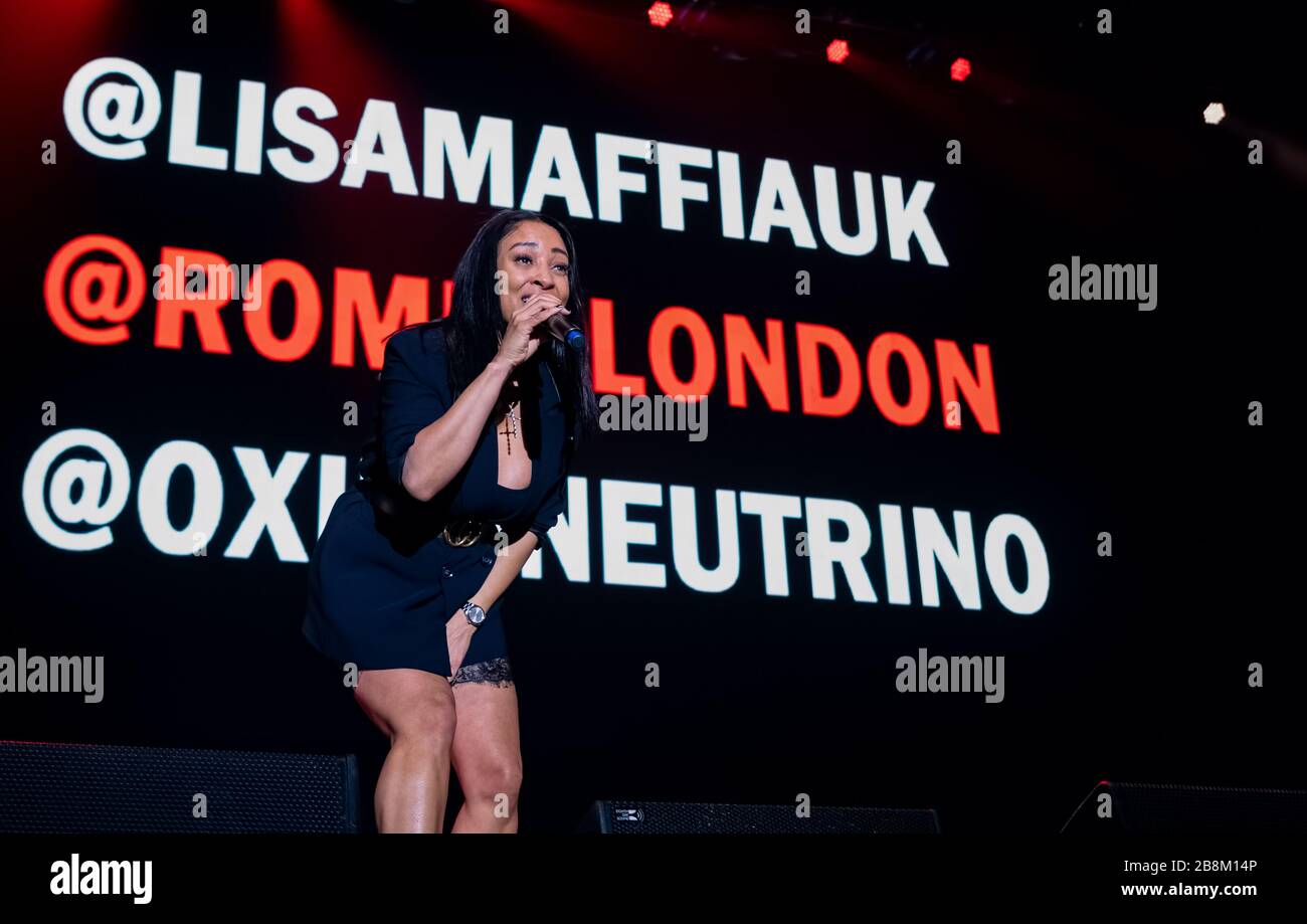 March 10, 2020: Lisa Maffia with UK Garage All Stars performing at Liverpool M&S Arena UK , Liverpool as pary of the Kisstory Blast off Tour 2020 (Credit Image: © Andy Von Pip/ZUMA Wire) Stock Photo