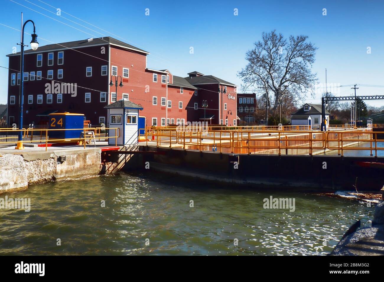 Baldwinsville, New York along the Erie Canal , March 21, 2020 Stock Photo