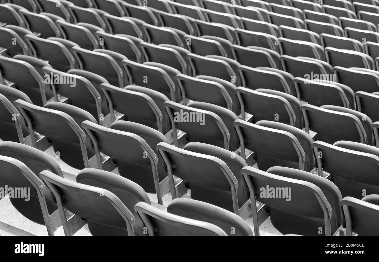 number of seats in stadium stadiums without people before the sporting event Stock Photo