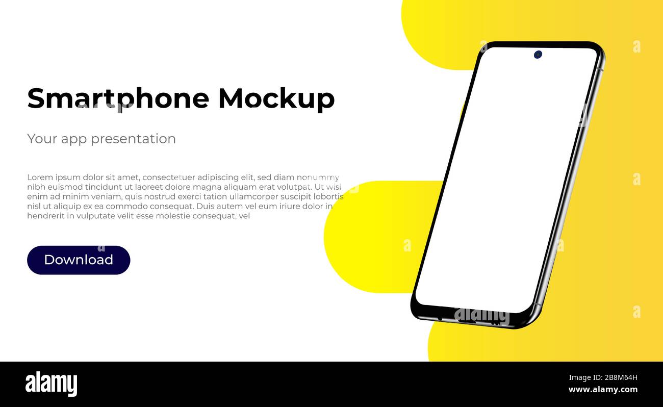 realistic smartphone template mockup for user experience presentation ...
