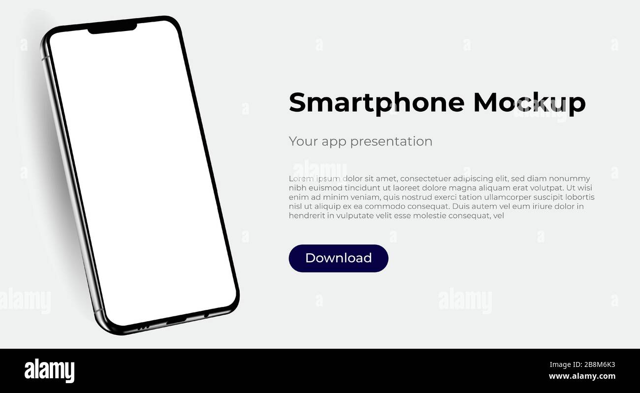 realistic smartphone template mockup for user experience presentation ...