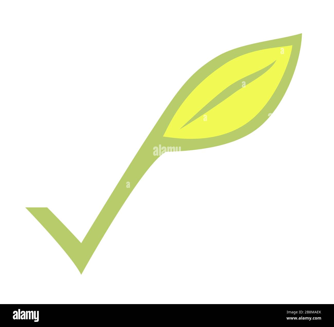 concept check mark with a leaf at the end by jziprian Stock Vector