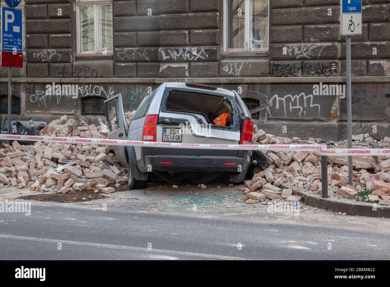 Earthquake in central Zagreb Stock Photo