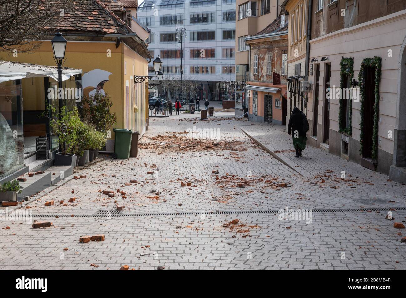 Earthquake in central Zagreb Stock Photo