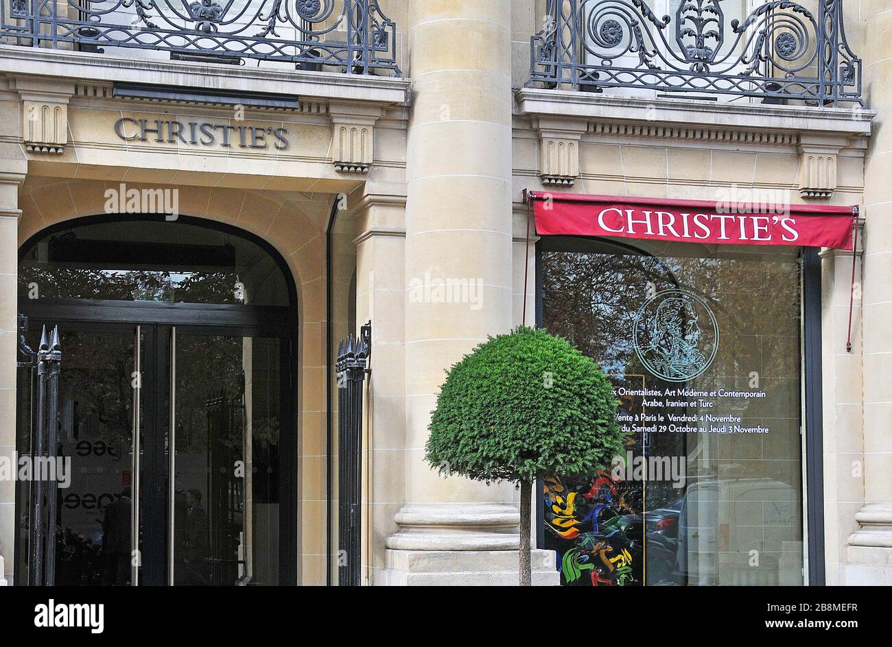 Christie’s Gallery,  Avenue Matignon, Paris France Stock Photo