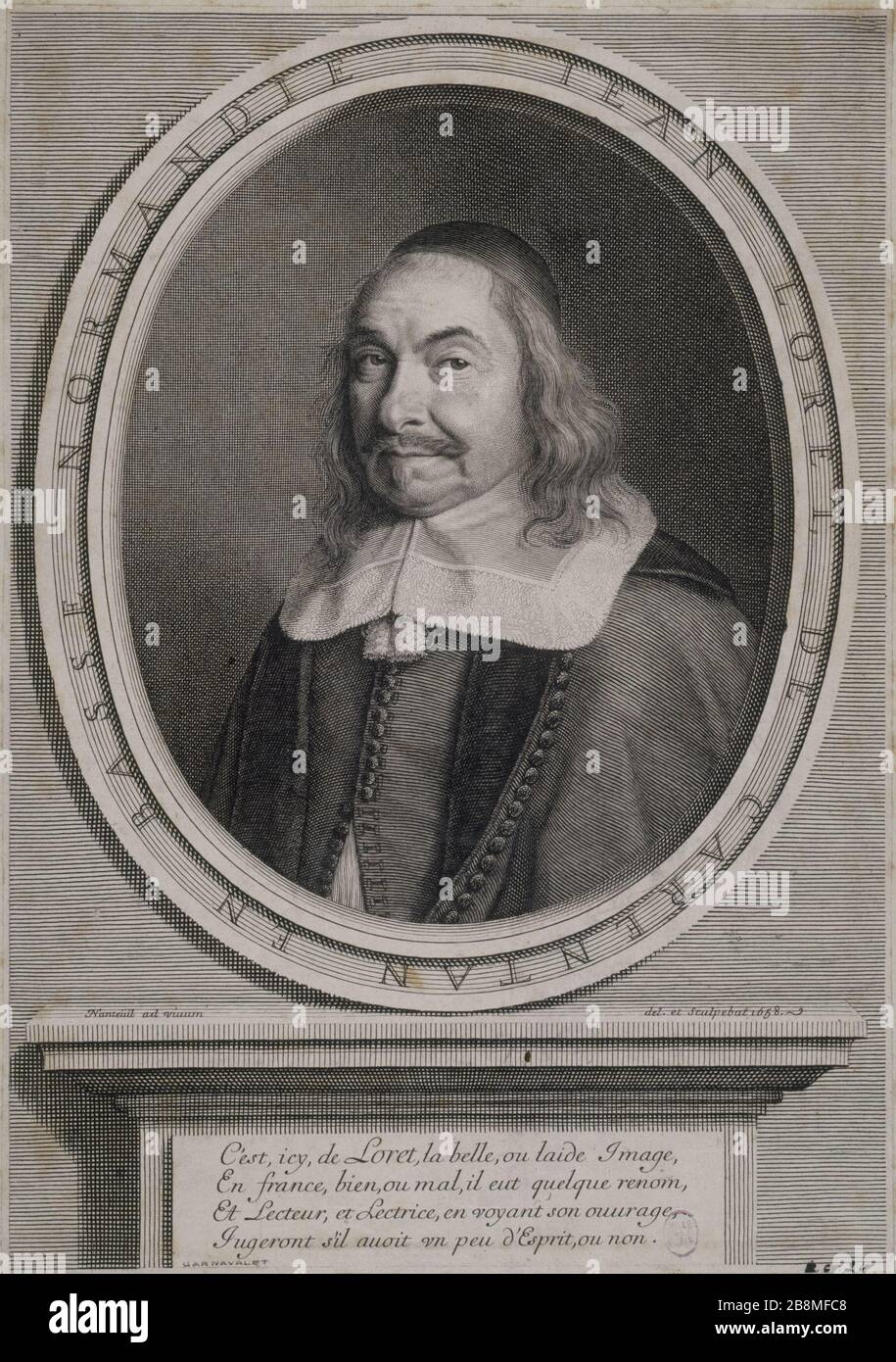 JEAN DE Loret Carentan, 1658. Robert Nanteuil (1623-1678). 'Jean Loret de Carentan, en Basse Normandie', 1658. Gravure. Paris, musée Carnavalet. Stock Photo