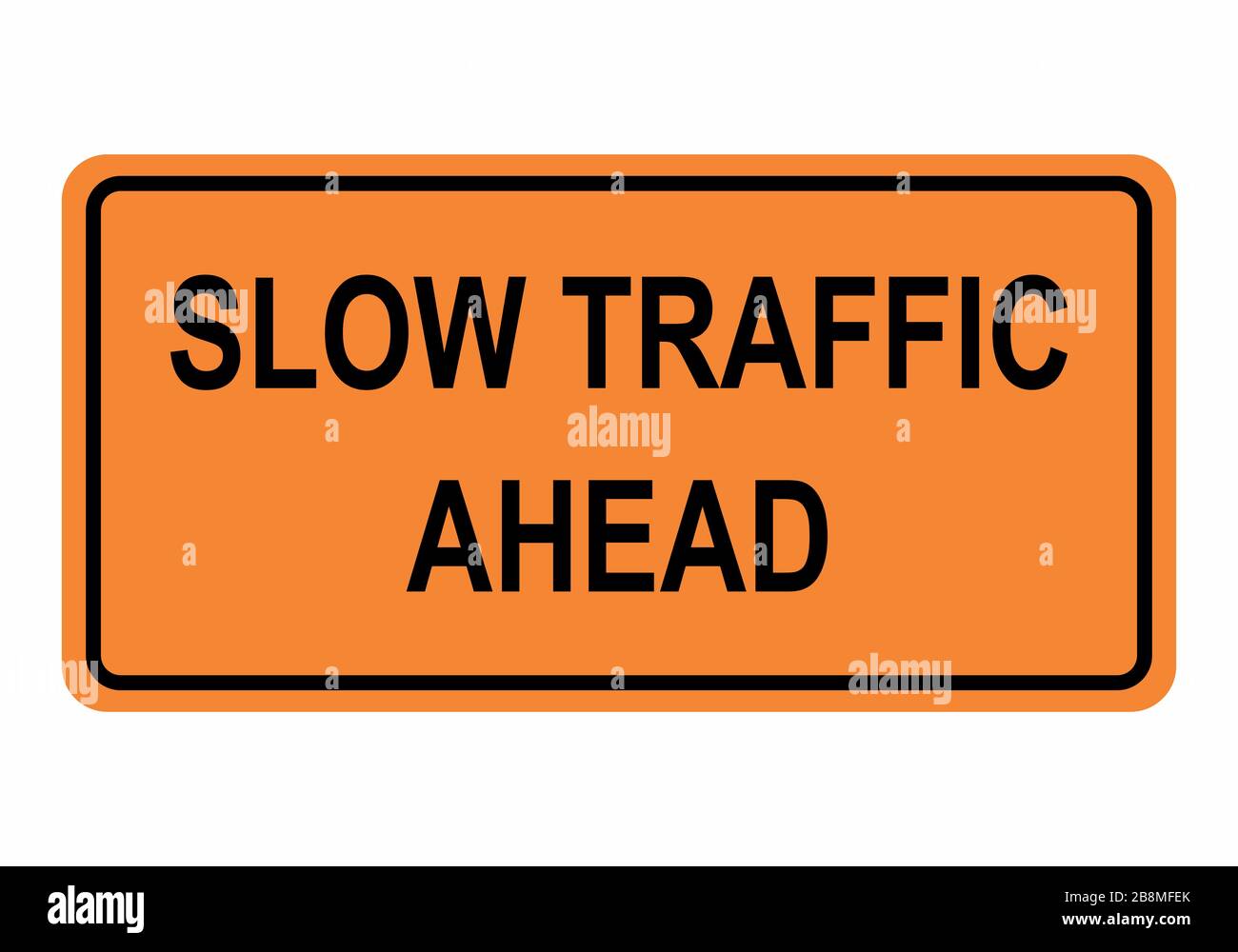 Slow Traffic Ahead Sign Stock Vector