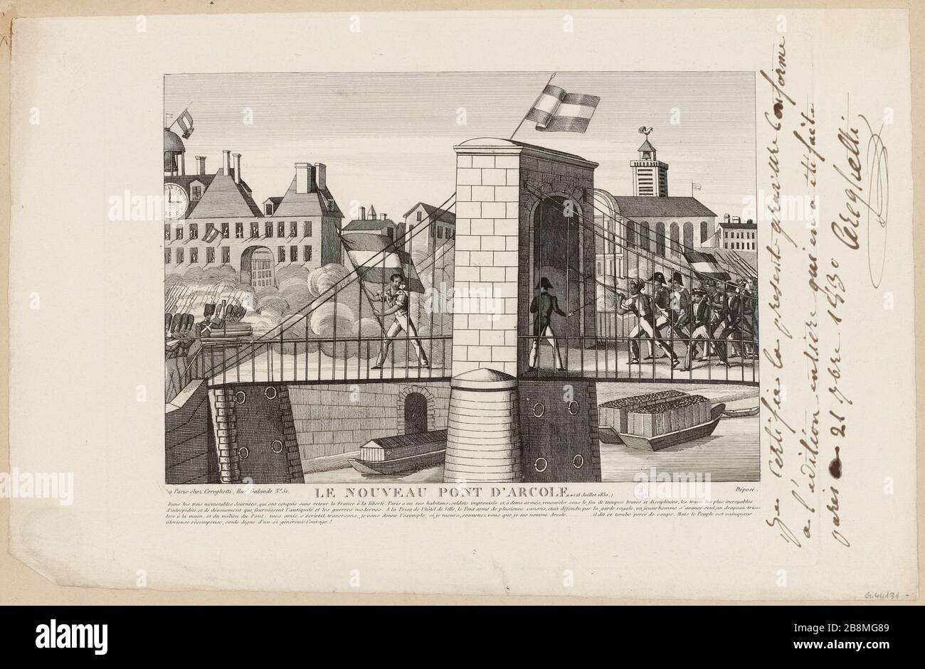 The new bridge of Arcola (28 July 1830) (IT) Stock Photo